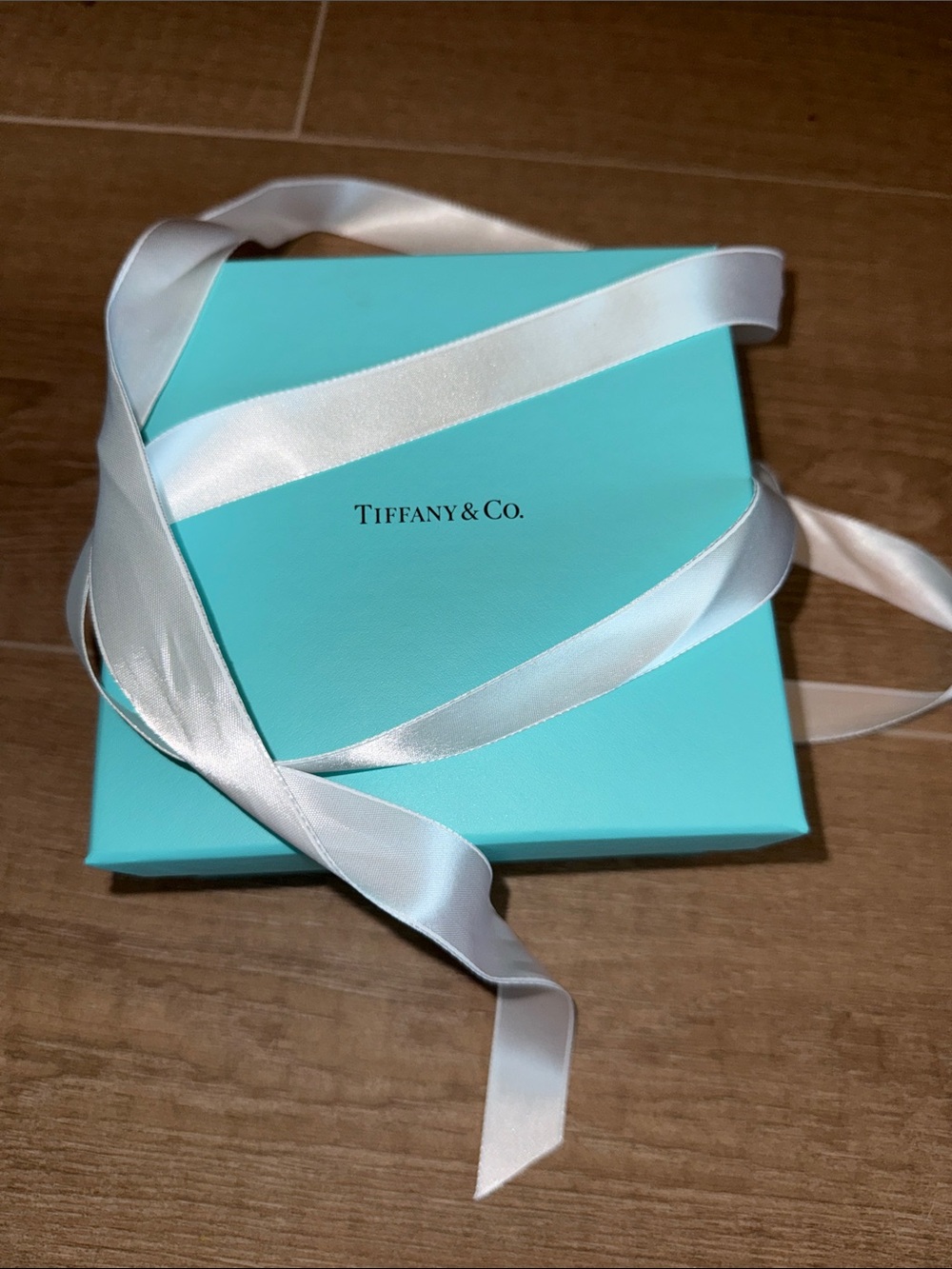Tiffany & Co. Gift Box with White Satin Ribbon